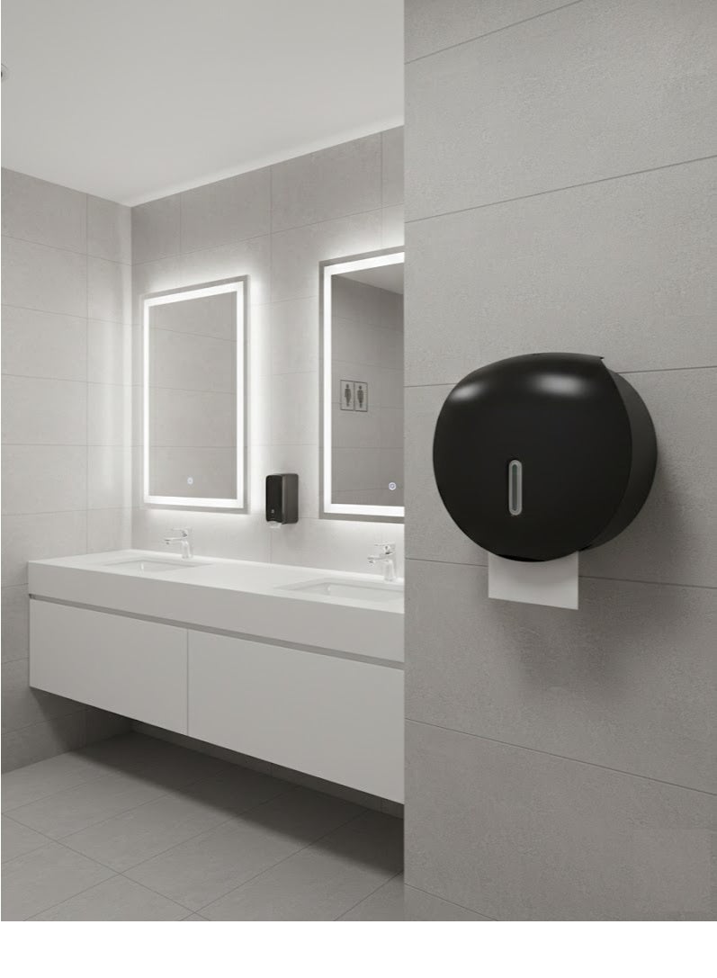 فلوريت حامل مناديل ورقية دائري جداري من رول فلوريت، لون أسود - Image 2